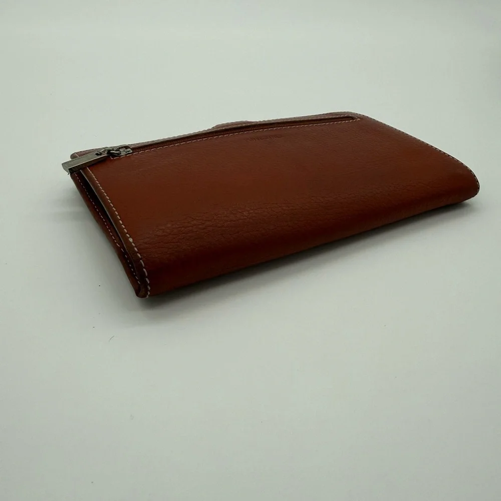 Puntotres Genuine Leather Travel Wallet Passport Organizer Brown Spain Zip